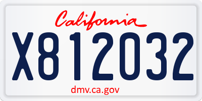 CA license plate X812032