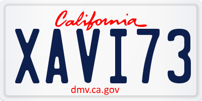 CA license plate XAVI73