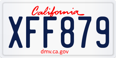 CA license plate XFF879
