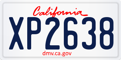 CA license plate XP2638