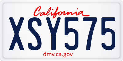 CA license plate XSY575