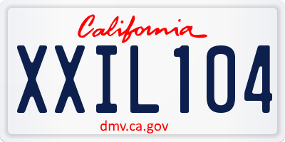 CA license plate XXIL104
