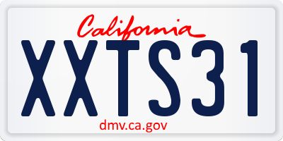 CA license plate XXTS31