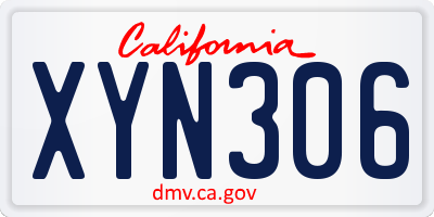CA license plate XYN306