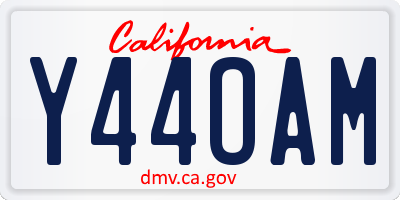 CA license plate Y44OAM