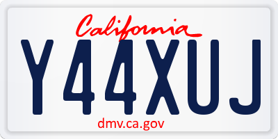 CA license plate Y44XUJ