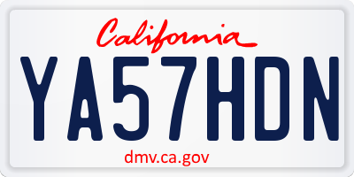 CA license plate YA57HDN