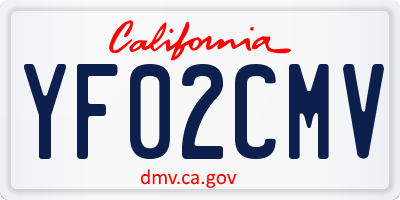 CA license plate YF02CMV