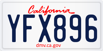 CA license plate YFX896