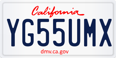 CA license plate YG55UMX
