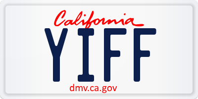 CA license plate YIFF