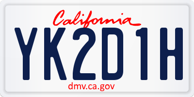 CA license plate YK2D1H