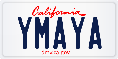 CA license plate YMAYA
