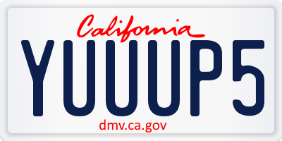 CA license plate YUUUP5