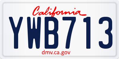 CA license plate YWB713