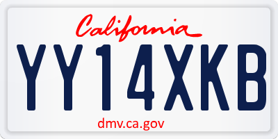 CA license plate YY14XKB