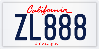 CA license plate ZL888