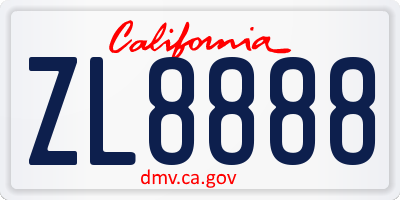 CA license plate ZL8888