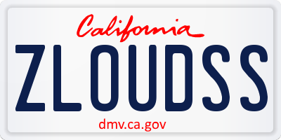 CA license plate ZLOUDSS