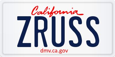 CA license plate ZRUSS