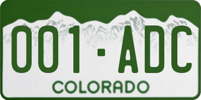 CO license plate 001ADC