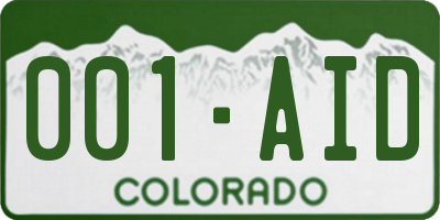 CO license plate 001AID