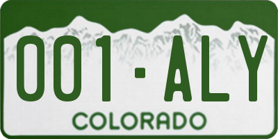CO license plate 001ALY