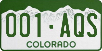 CO license plate 001AQS
