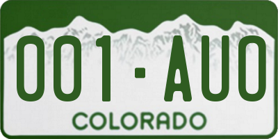 CO license plate 001AUO