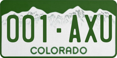 CO license plate 001AXU