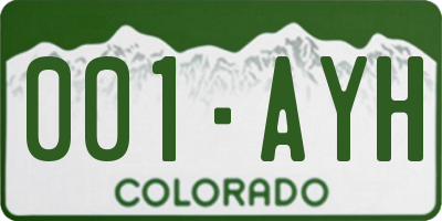 CO license plate 001AYH