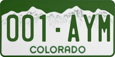 CO license plate 001AYM
