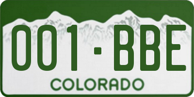 CO license plate 001BBE
