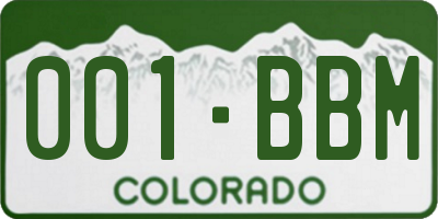 CO license plate 001BBM