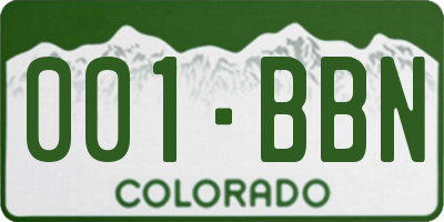 CO license plate 001BBN