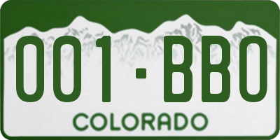 CO license plate 001BBO
