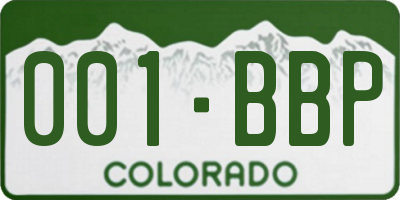 CO license plate 001BBP
