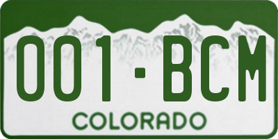 CO license plate 001BCM