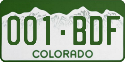 CO license plate 001BDF