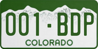 CO license plate 001BDP