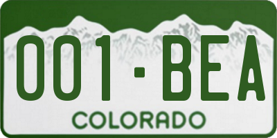 CO license plate 001BEA