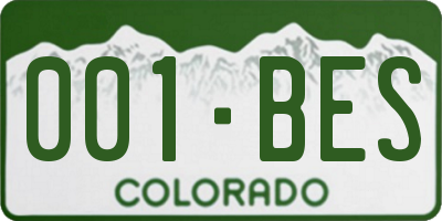 CO license plate 001BES