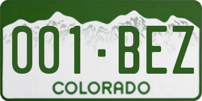 CO license plate 001BEZ