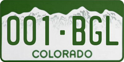 CO license plate 001BGL