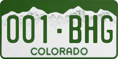 CO license plate 001BHG