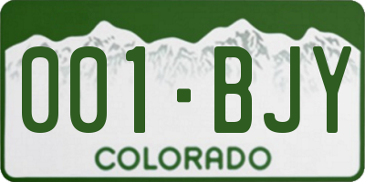 CO license plate 001BJY