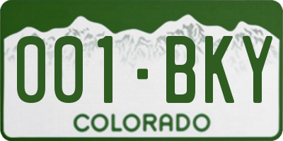 CO license plate 001BKY