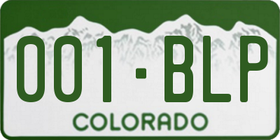 CO license plate 001BLP