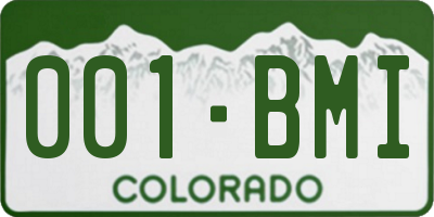 CO license plate 001BMI