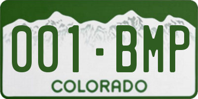 CO license plate 001BMP